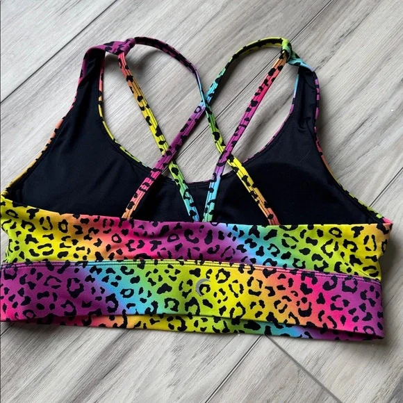 Zyia Rainbow Leopard Light & Tight Strappy bra - Picture 2 of 6
